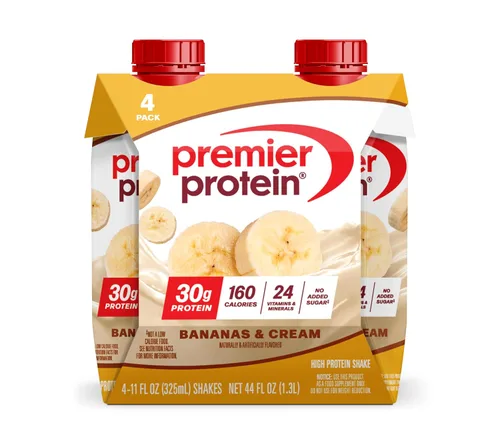 Premier Protein - Batido sabor plátano con crema, 30 g de proteína, sin azúcar añadido, 24 vitaminas y minerales para la salud inmunológica, 11