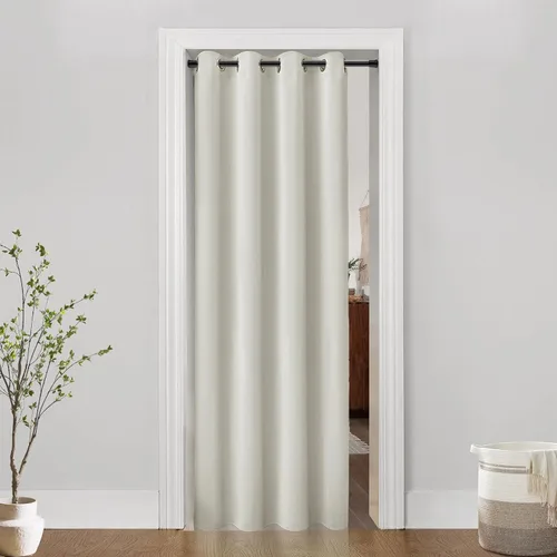 Vista 19 de Cortinas de puerta para privacidad de puerta, cortina de puertas de armario para abrir armario de dormitorio, cortinas térmicas opacas pesadas