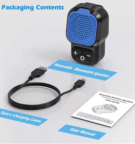 Vista 8 de KAIY Altavoz Bluetooth portátil con micrófono, altavoces portátiles de clip, pequeño altavoz inalámbrico para llamadas manos libres IPX6