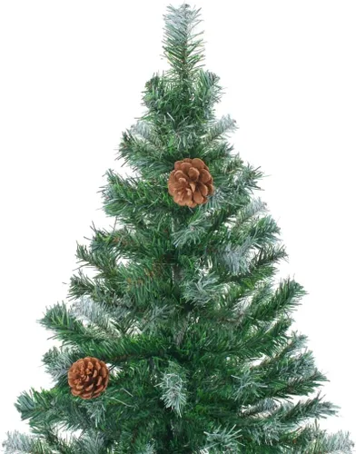 Vista 2 de Frosted Christmas Tree Christmas Tree,White Christmas Tree,prelit Christmas Tree,arbol de Navidad con Luces,with LEDs&Ball Set Pinecones 59.1