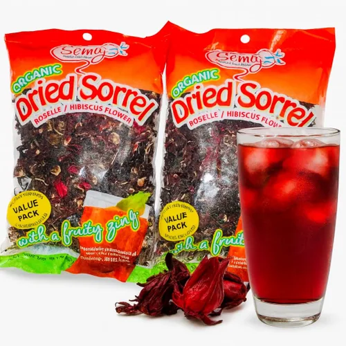 Sémaj - Flor de acedera seca/rosela/hibisco, hojas de acedera secas orgánicas (8 onzas, 8.04 oz) paquete económico con especias enteras, hoja de