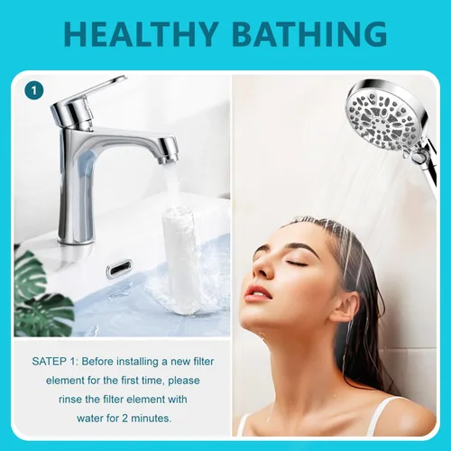 Vista 5 de Filtro de ducha de repuesto para cabezal de ducha de mano, compatible con cabezal de ducha de mano filtrado INAVAMZ 23235 (paquete de 4)