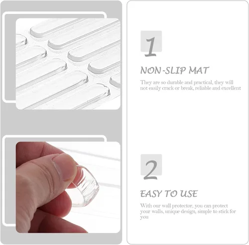 Vista 4 de Operitacx Protector de pared transparente para pomo de puerta de 2 hojas para manijas de puerta de casa y más fácil de instalar