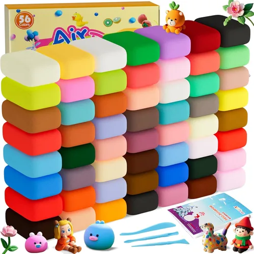 Vista 8 de ARTPAR Arcilla de secado al aire para niños, 102 colores, kit de arcilla mágica de modelado con herramientas de escultura, suave y antiadherente