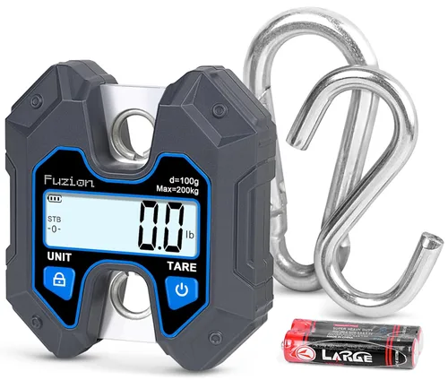 Vista 9 de Fuzion Báscula de grúa de servicio pesado - 660LB, cuerpo de aluminio, gancho de acero inoxidable, pantalla digital grande, básculas colgantes