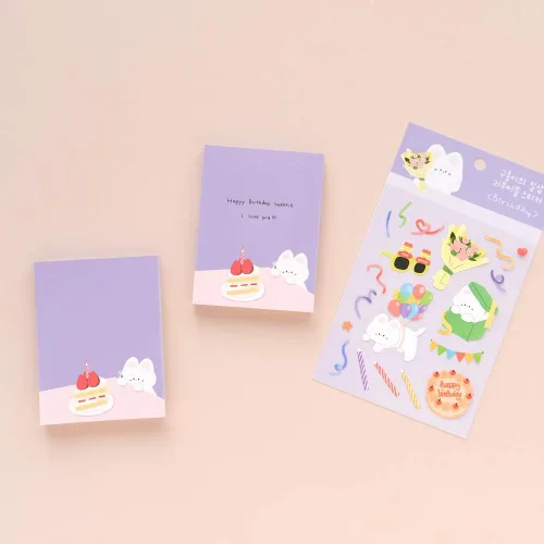 Vista 7 de Monolike Memopad Gureum's Daily Life - Juego de 4 paquetes, 4 diseños diferentes, 100 hojas por bloc, total de 400 hojas, blocs de notas, blocs