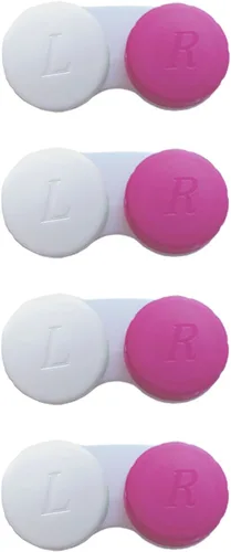 Vista 8 de 4 Pack Estuche para lentes de contacto Caja de almacenamiento para lentes de contacto de colores (Colores variados)
