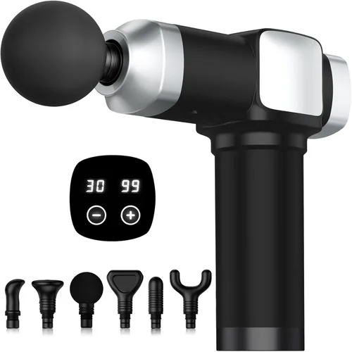 Pistola de masaje de tejido profundo, masajeador muscular eléctrico de percusión portátil para aliviar el dolor, masajeadores de mano con 30