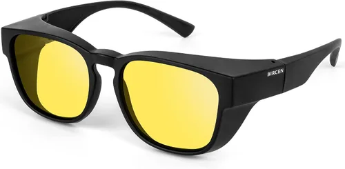 BIRCEN Gafas de visión nocturna para conducir se ajustan sobre los lentes antirreflejos HD para hombres y mujeres