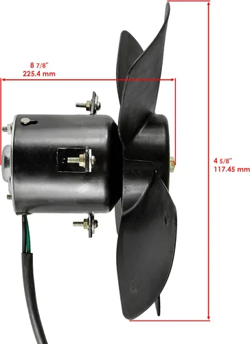 Vista 2 de Caltric Motor del ventilador de refrigeración del radiador compatible con Honda TRX450FE Foreman 450 4x4 ES 2002 2003 2004