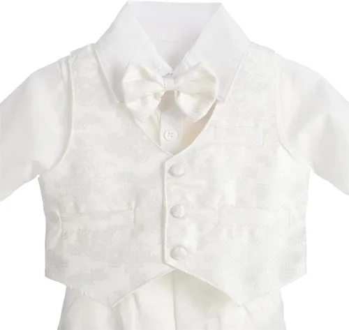Vista 4 de Lito Angels Traje de bautizo para bebé y niño, de manga larga, floral, talla 3-18 meses