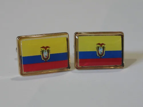 Vista 2 de Gemelos con bandera de Ecuador, alfileres de solapa, barras de corbata, pendientes, joyas y accesorios