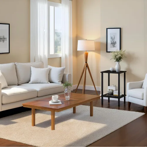 Vista 65 de TUTOTAK TB01BMW034 - Mesa auxiliar, mesita de noche con estante de almacenamiento de 2 niveles, para espacios pequeños