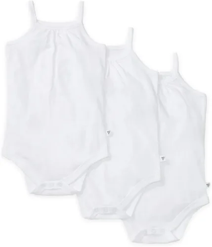 Burt's Bees Baby Girls' One-Piece Organic Cotton Camisole Bodysuits, 3-Pack