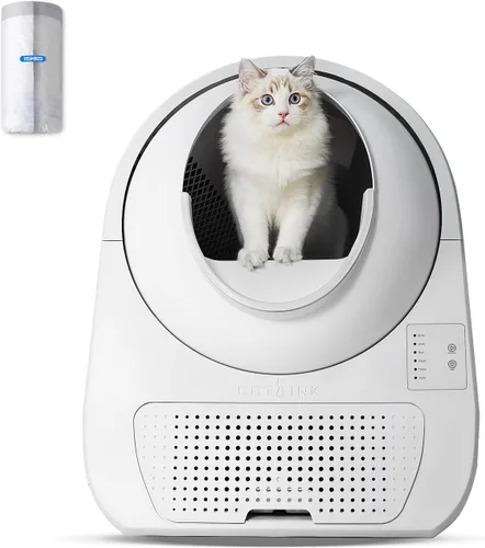 Vista 9 de CATLINK Caja de arena autolimpiante para varios gatos, gran capacidad, doble control de olor, soporta mascotas de 3.5 a 22 libras (versión joven)