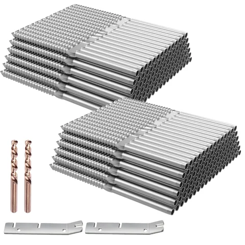 Vista 10 de BLIKA Paquete de 40 Tornillos Swage Lag de Rosca Derecha e Izquierda de Acero Inoxidable T316 para Postes de Madera de Kit de Barandilla de Cable