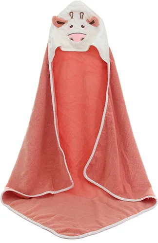 Vista 5 de TONWHAR Toalla de baño con capucha para bebé, 100% algodón, toalla de ducha súper absorbente, regalo con Newbron, toalla de baño de vaca lechera Azul