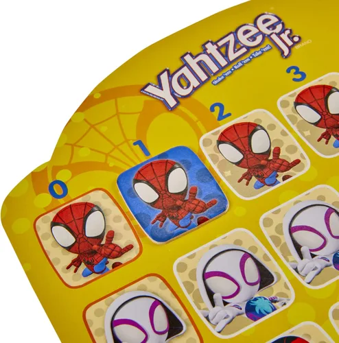 Vista 6 de Hasbro Gaming Spidey and His Amazing Friends Yahtzee Jr.Marvel Edition Board Game for Kids, Ages 4 and Up (Yaxa Exclusive)