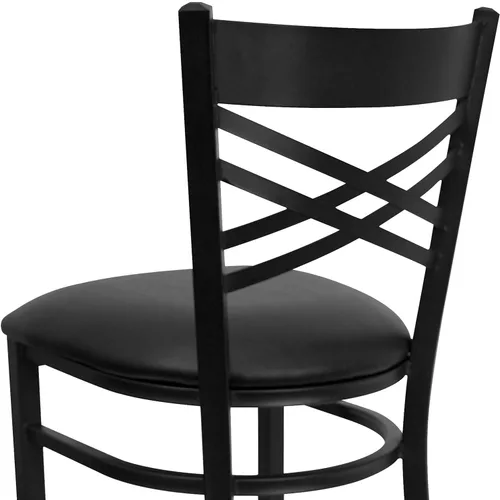 Vista 7 de Flash Furniture Hercules Metal Restaurant - Taburete de bar, color negro Asiento de vinilo negro/marco de metal negro