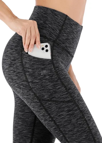 Vista 4 de Heathyoga Leggings de invierno con forro polar para mujer, leggings térmicos con bolsillos para mujer.