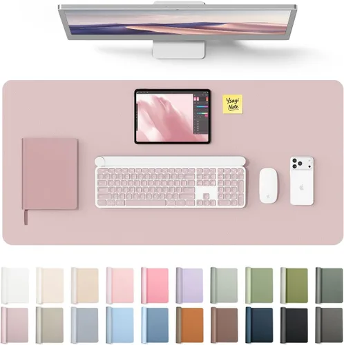 Vista 25 de YSAGi Protector de cuero para escritorio, alfombrilla de escritorio de oficina, alfombrilla grande para mouse, antideslizante, de piel sintética