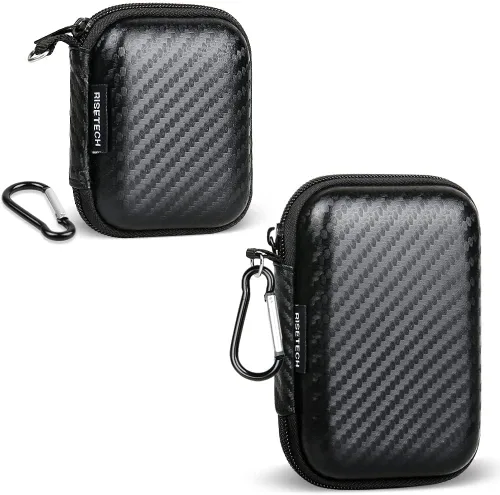 Estuche para auriculares, estuche de transporte para auriculares, bolsa de almacenamiento de auriculares de EVA dura, pequeña bolsa con cremallera