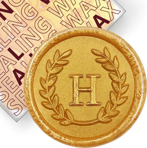 Vista 69 de 50 piezas de calcomanías adhesivas de sello de cera doradas con letras C, hechas a mano, no necesitan sello, calcomanías de cera para rasgar y usar