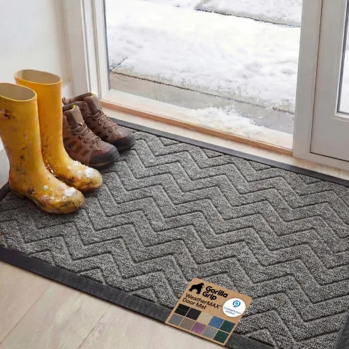 Vista 39 de Gorilla Grip - Tapete WeatherMax todo terreno 100% impermeable, caucho natural, resistente a manchas y decoloración, interior y exterior, fácil