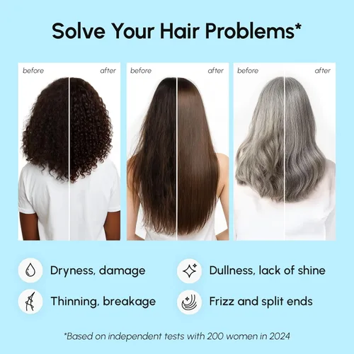 Vista 15 de Aceite para el Cabello MAREE para Cabello Encrespado - Cápsulas de Keratina con Vitaminas para el Cabello y Aceites de Jojoba y Argán - Suero Anti