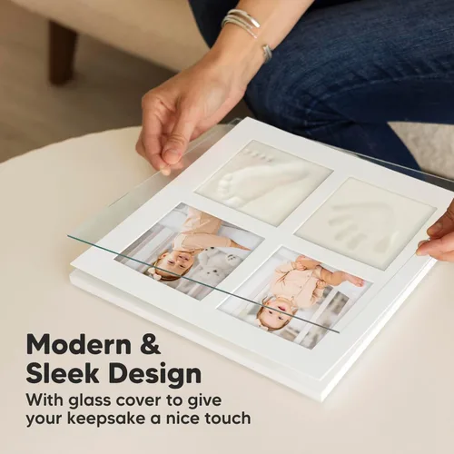 Vista 5 de KeaBabies Kit de manos y huellas para bebé, kit de huellas de bebé, marco de recuerdo de huellas de mano de arcilla, patas de mascotas, marco