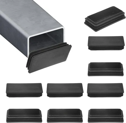 Vista 9 de M METERXITY Paquete de 20 tapas de extremo de tubo, tapones rectangulares de plástico de 1 x 1/2 pulgadas para patas de silla, taburete