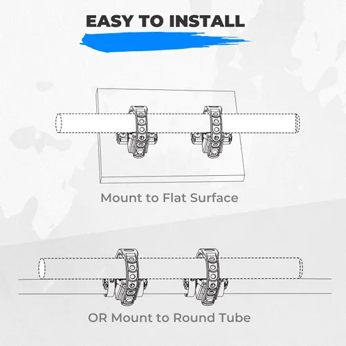 Vista 9 de Kit de montaje de abrazadera de goma para pala tipo A KEMIMOTO, tipo A, se ajusta a herramientas de 1"-1.5" de diámetro, abrazadera de montaje