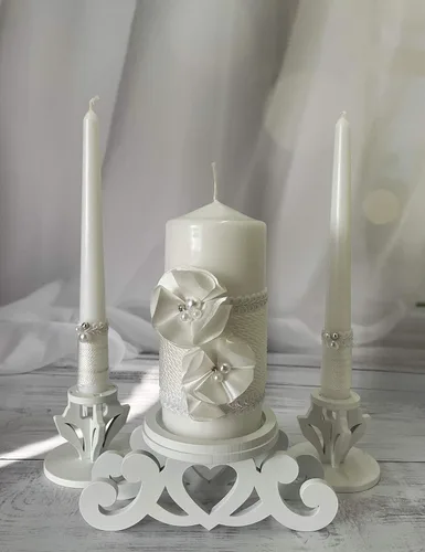 Vista 4 de Unity - Juego de velas para boda, accesorios de boda para recepción y ceremonia, juegos de velas, pilar Unity de 6 pulgadas y 2 tapones de 10