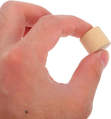 Vista 9 de Bloques cilíndricos de madera sin terminar para manualidades, bloques de manualidades naturales para proyectos de arte y manualidades, bloques lisos