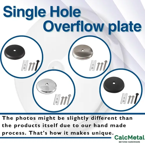 Vista 5 de Placa de desagüe de bañera de un solo orificio con tornillos a juego, fácil de instalar, negro mate