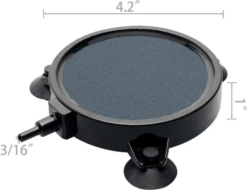Vista 6 de PINVNBY 4.2-Inch Air Stone Disc Bubble Diffuser with Suction Cups for Oxygenation in Fresh/Saltwater Tanks, Ponds, Hydroponic, Aquaponics, and as a