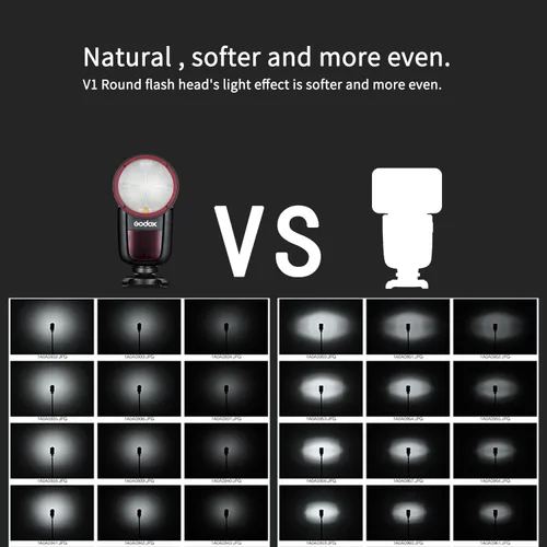 Vista 3 de Flash GODOX V1-C Versión USA para Canon, Flash Speedlight V1-CU con 2.4G Inalámbrico TTL, Batería Recargable, Sincronización de Alta Velocidad