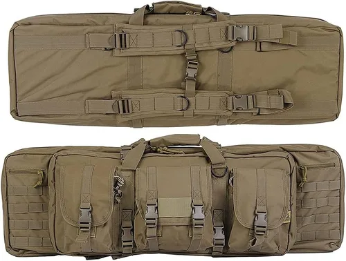 Vista 9 de Lancer Tactical 600 Denier poliéster doble carabina suave caso accesorios bolsas MOLLE Webbing secundario arma compartimiento rápido desmontar