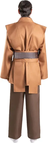 Vista 4 de Disfraz de túnica para hombre, conjunto de cosplay para adultos, bata con capucha para Halloween, conjunto de capa