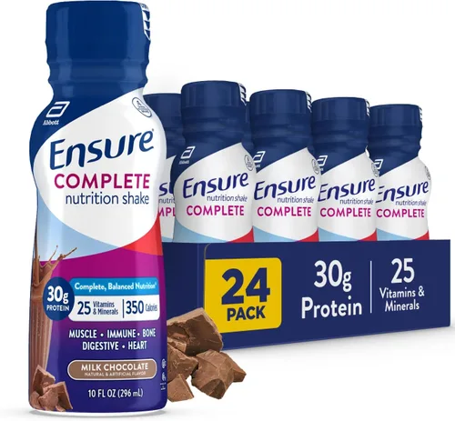 Ensure COMPLETE Nutrition Shake, 1.06 oz de proteína, batido de reemplazo de comidas, con nutrientes para la salud inmunológica, chocolate, 10 onzas