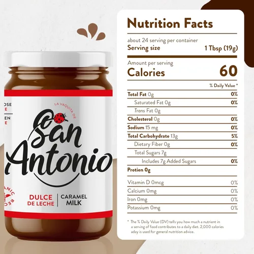 Vista 2 de San Antonio Dulce de Leche Classic Milk Caramel Spread - Relleno y coberturas de postres sin gluten y lactosa, ideal para helado, pasteles, café