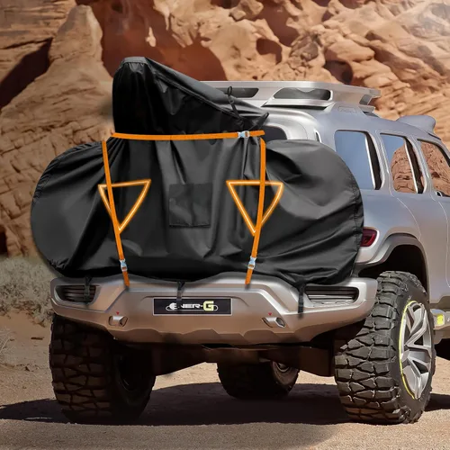 Vista 8 de NEVERLAND Funda para bicicleta para transporte en bastidor, cubierta de bicicleta para almacenamiento al aire libre, impermeable para todas