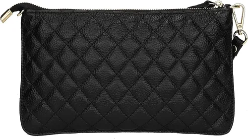 Vista 4 de Uromee Cartera de mano para mujer, de piel auténtica, con cadena de hombro desmontable