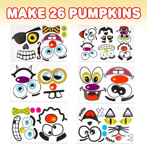 Vista 2 de ArtCreativity Calcomanías de calabaza de Halloween para decorar – 12 hojas – Jack-o-Lantern – Bonita idea de decoración de Halloween para niños