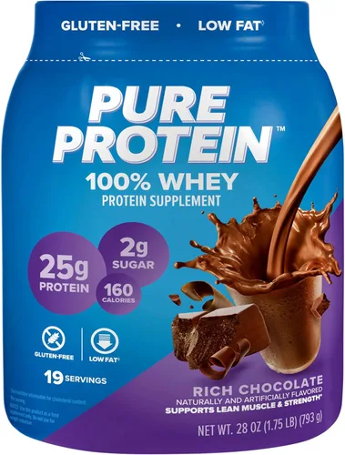 Proteína en polvo 100 % whey, 1.75 libras, Pure Protein, 1, 1