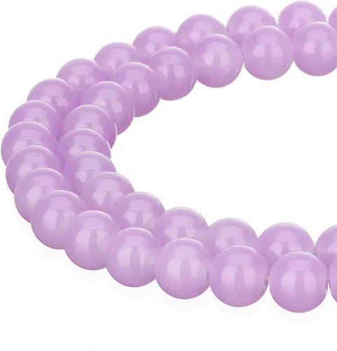 Vista 18 de RUBYCA 1 hebra 10MM Jade imitación ronda pintado recubierto de cuentas de vidrio DIY fabricación de joyas bebé rosa