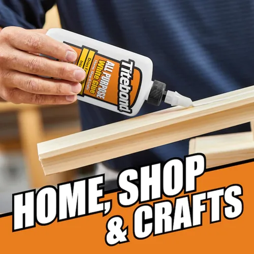 Vista 3 de Titebond pegamento multiusos blanco, para el hogar, taller, escuela y manualidades, versátil, se seca rápido y transparente, fácil de usar, limpieza