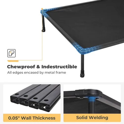 Vista 4 de Veehoo CWC2203A - Cama elevada refrescante para perros medianos, plataforma lavable para mascotas con patas antideslizantes para interiores