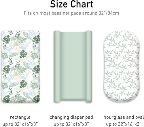 Vista 86 de Sábanas Florales para Moisés de Niña Paquete de 3, Sábana Ajustable para Colchón Transpirable y Cómoda, Moisés de Viaje Elástico y Moderno, Sábanas