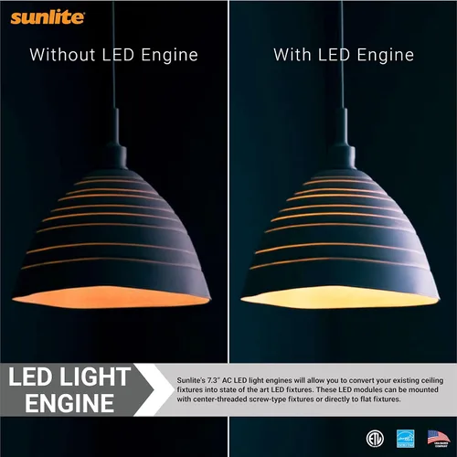 Vista 5 de Sunlite 88479 Módulo de motor de luz LED CA de 7.3 pulgadas, 15 vatios (100 W = ), 1350 lúmenes, color seleccionable 30K/40K/50K, regulable, 50.000